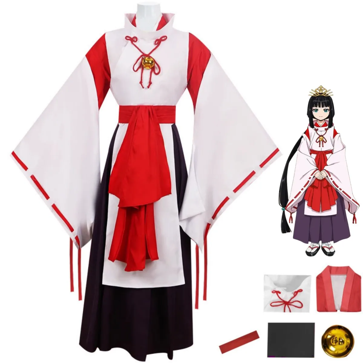 Новый аниме элузивный самурайский костюм Shizuku для косплея белое красное кимоно