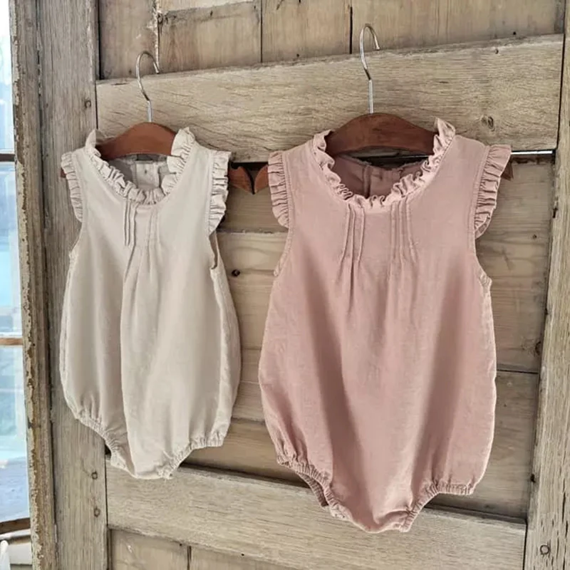 Baby Girl Ruffle Collar Bodysuit New Summer Newborn Toddler Outfit Clothes Infant Cotton Linen Sleeveless One Piece
Baby Girl Ruffle Collar Bodysuit New Summer Newborn Toddler Outfit Clothes Infant Cotton Linen Sleeveless One Piece