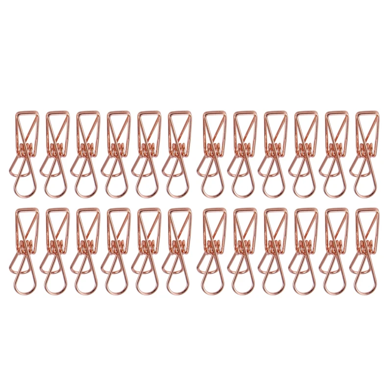 Pack Of 25 Rose Gold Small Metal Clips - Multi-Purpose Clothesline Utility Clips 
Pack Of 25 Rose Gold Small Metal Clips - Multi-Purpose Clothesline Utility Clips