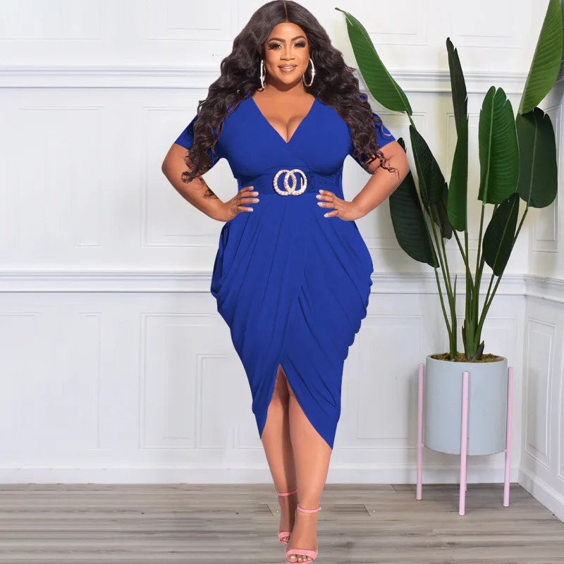 Платья женские, однотонные, с глубоким V-образным вырезом, большого размера плюс
Платья женские, однотонные, с глубоким V-образным вырезом, большого размера плюс