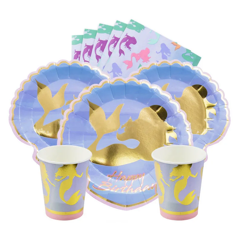 Stamping Mermaid Disposable Tableware Shell Plates Mermaid Cups Napkins Under The Sea Adult Girl Happy Birthday Party Decor Kids
Stamping Mermaid Disposable Tableware Shell Plates Mermaid Cups Napkins Under The Sea Adult Girl Happy Birthday Party Decor Kids