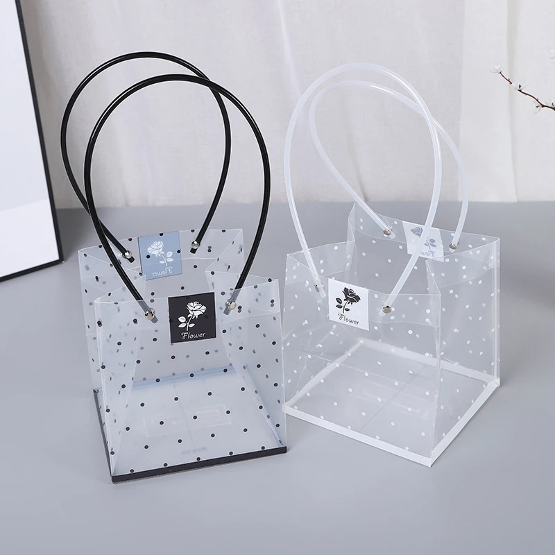 1PC Spot Flower Box Plastic Clear Bag Transparent Gift Bags With Handles Florist Packaging Bags Party Wedding Decoration Dot PVC
1PC Spot Flower Box Plastic Clear Bag Transparent Gift Bags With Handles Florist Packaging Bags Party Wedding Decoration Dot PVC