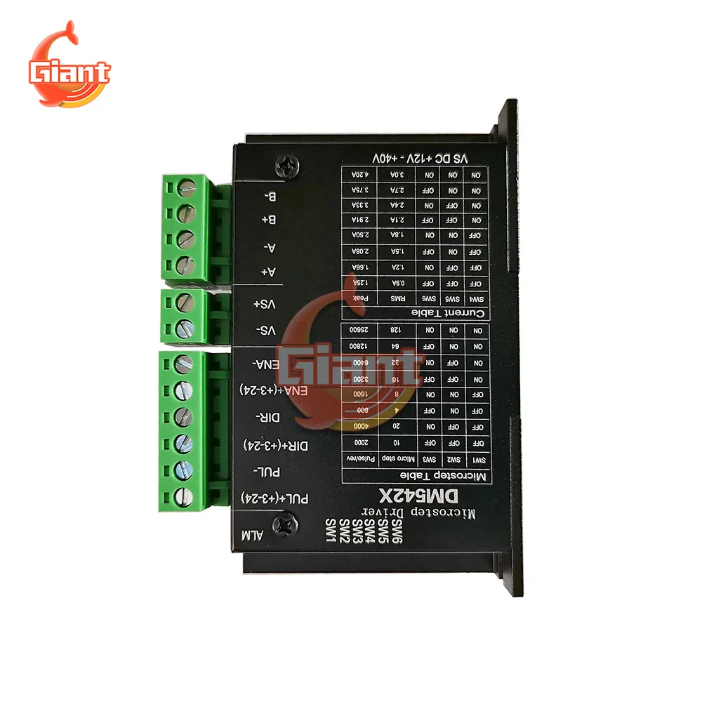 Цифровой Драйвер шагового двигателя DM542X, 128 А, 42/57 подразделений, с низким уровнем шума, для шагового двигателя, контроллер шагового двигател... 
Цифровой Драйвер шагового двигателя DM542X, 128 А, 42/57 подразделений, с низким уровнем шума, для шагового двигателя, контроллер шагового двигател...