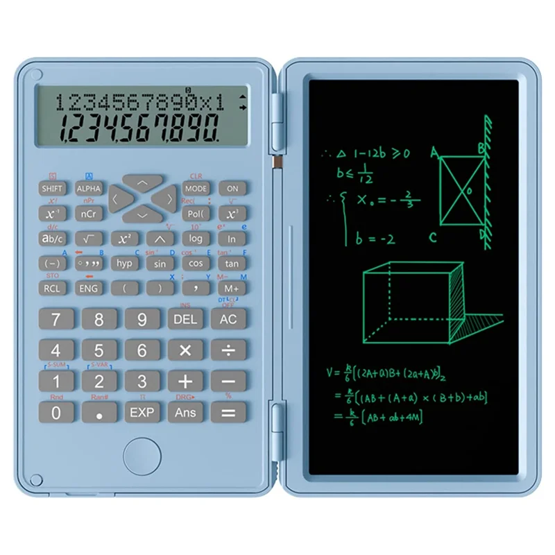 

Scientific Calculators, 12-Digit LCD Display with Erasable Writing Tablet Foldable for Home School Meeting and Study B
