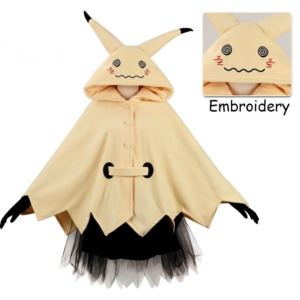 Mimikyu мультяшный костюм женская пижама Милая на Хэллоуин для детей плащ аниме