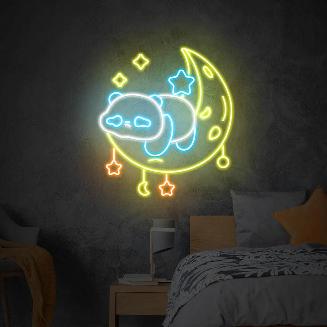 Sleeping Panda Neon Sign Moon Stars Led Neon Sign Kawaii Anime Panda Art Neon for Kids Room Decor Birthday Christmas Gift
Sleeping Panda Neon Sign Moon Stars Led Neon Sign Kawaii Anime Panda Art Neon for Kids Room Decor Birthday Christmas Gift