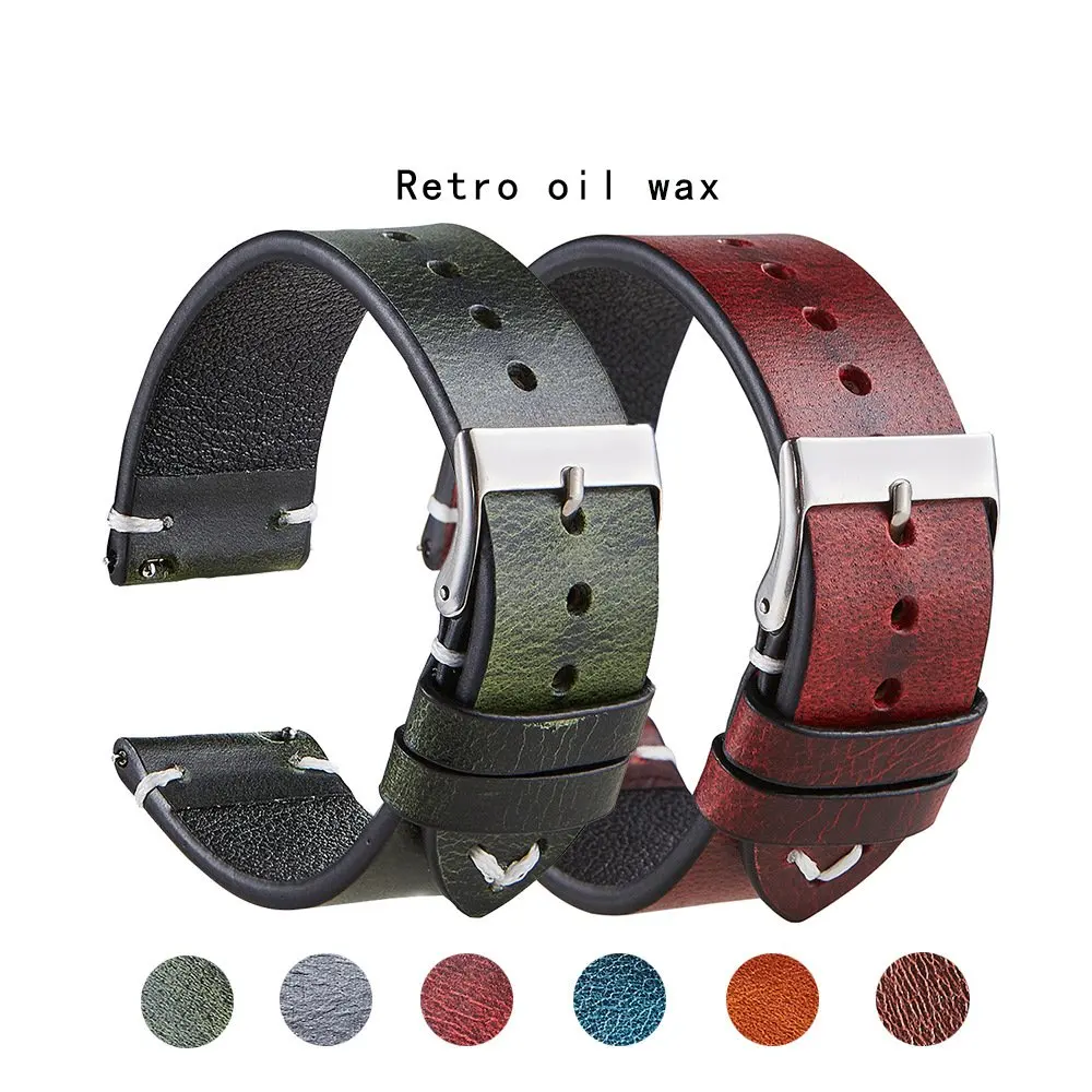 Universal Retro Watch Band 20 22mm oil wax leather Strap Genuine Leather Belt Watchbands Smart watch Accessories Quick release
Universal Retro Watch Band 20 22mm oil wax leather Strap Genuine Leather Belt Watchbands Smart watch Accessories Quick release