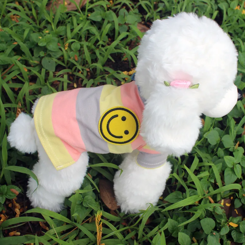 Summer Striped Dog Clothes Smile Face Pets Dogs Clothing Puppy Vest Ropa Perro Chihuahua Pet Clothes For Small Dogs Costume Pug
Summer Striped Dog Clothes Smile Face Pets Dogs Clothing Puppy Vest Ropa Perro Chihuahua Pet Clothes For Small Dogs Costume Pug