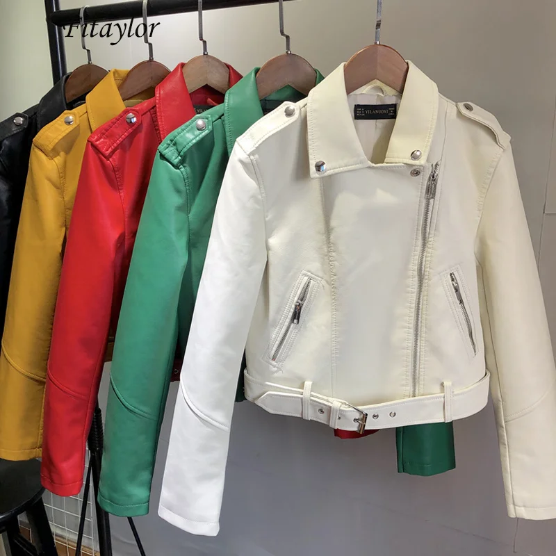 Spring Women Faux Soft Leather Jacket Short Coat Pu Motorcycle Zipper Punk Leather Jacket Black White Green Outerwear
Spring Women Faux Soft Leather Jacket Short Coat Pu Motorcycle Zipper Punk Leather Jacket Black White Green Outerwear