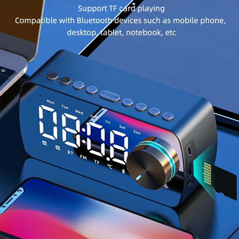 Цифровой светодиодный Будильник с Bluetooth, дисплей даты температуры, настольные зеркальные часы, 1200 мАч, USB-зарядка, украшение для дома и стола
Цифровой светодиодный Будильник с Bluetooth, дисплей даты температуры, настольные зеркальные часы, 1200 мАч, USB-зарядка, украшение для дома и стола