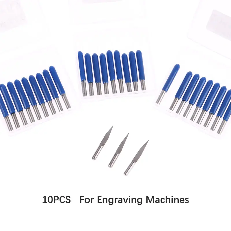 10Pcs/Box V Shape Flat Bottom Carbide PCB Engraving Bits 3.175mm CNC Router Bit 10 /15/20 Degree Milling Cutter Tools
10Pcs/Box V Shape Flat Bottom Carbide PCB Engraving Bits 3.175mm CNC Router Bit 10 /15/20 Degree Milling Cutter Tools