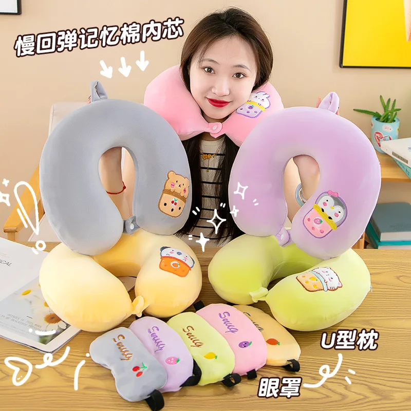 Memory Cotton U-shaped Pillow, Neck, Pillow, Eye Mask, Cartoon Animal Removable and Washable Pillow Core, Portable Travel Sleepi
Memory Cotton U-shaped Pillow, Neck, Pillow, Eye Mask, Cartoon Animal Removable and Washable Pillow Core, Portable Travel Sleepi