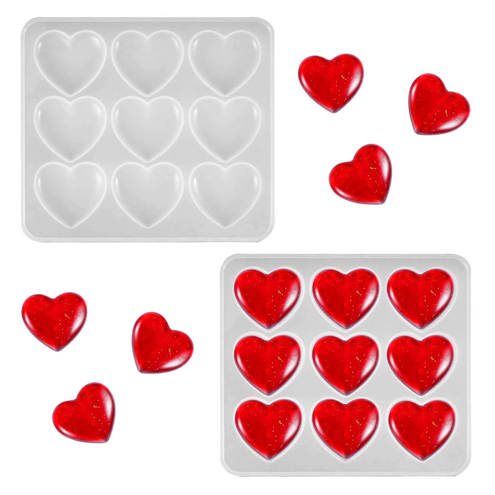 Creative Love Heart Molds Silicone Resin Molds Epoxy Casting Molds Irregular Shaped Nine Grid For DIY Jewelry Making Supplies
Creative Love Heart Molds Silicone Resin Molds Epoxy Casting Molds Irregular Shaped Nine Grid For DIY Jewelry Making Supplies
