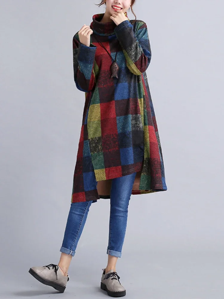 New Fashion Elegant Women's Dress Irregular Plaid High Neck Long Sleeve Temperament Splicing Vestido Party Dress for Women 2023
New Fashion Elegant Women's Dress Irregular Plaid High Neck Long Sleeve Temperament Splicing Vestido Party Dress for Women 2023