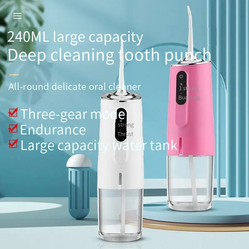 New Oral Irrigator USB Rechargeable Water Flosser Portable Dental Water Jet 4 Tip 240ML Water Tank IPX6 Waterproof Teeth Cleaner
New Oral Irrigator USB Rechargeable Water Flosser Portable Dental Water Jet 4 Tip 240ML Water Tank IPX6 Waterproof Teeth Cleaner