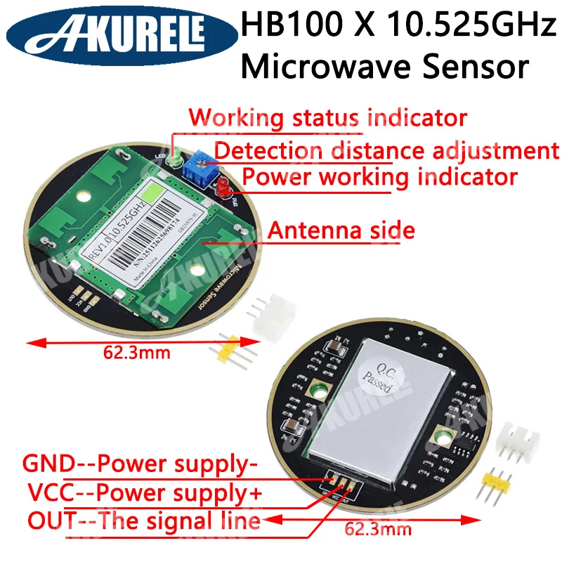 HB100 10.525GHz Microwave Radar Sensor 2-16M Sensing Distance Human Body Induction Switch Module Doppler Radar Motion Induction
HB100 10.525GHz Microwave Radar Sensor 2-16M Sensing Distance Human Body Induction Switch Module Doppler Radar Motion Induction