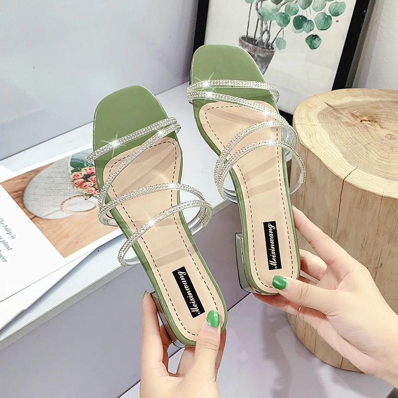 High-heeled Sandals Slides Women Shoes Woman Slippers Fashion Rhinestones 2020 Summer New Fashion Thick Heel Rhinestones
High-heeled Sandals Slides Women Shoes Woman Slippers Fashion Rhinestones 2020 Summer New Fashion Thick Heel Rhinestones