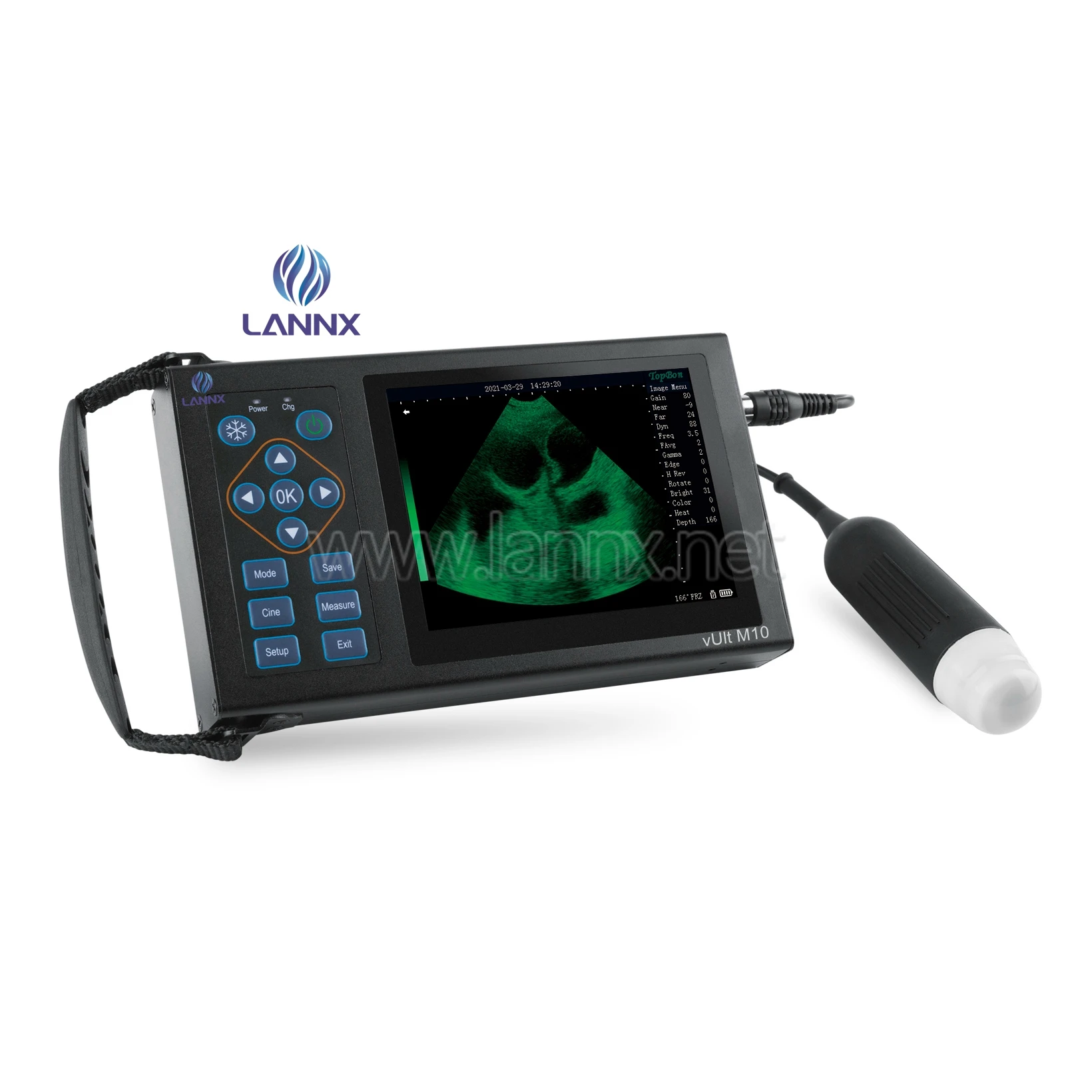 

Лучшая цена, Ветеринарный ультразвуковой аппарат LANNX vUlt M10, ручной диагностический ультразвуковой аппарат для животных и беременных, ветеринарный ультразвук B и W