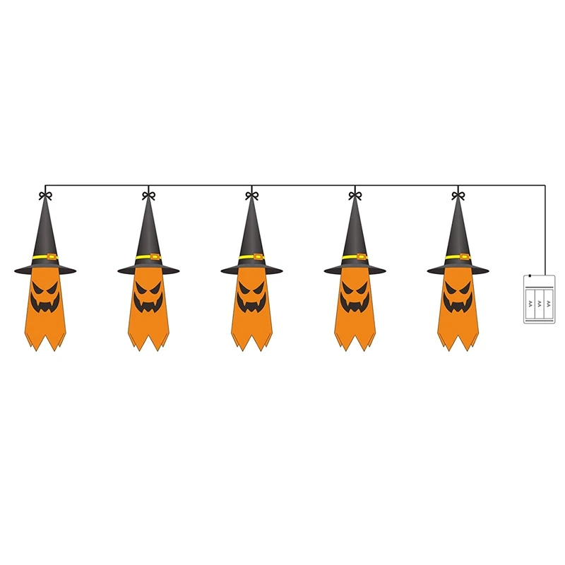 Halloween Lights, Battery Operated 5 LED Halloween Decorations String Lights, Scary Hanging Lighted Ghost Wizard Hat
Halloween Lights, Battery Operated 5 LED Halloween Decorations String Lights, Scary Hanging Lighted Ghost Wizard Hat