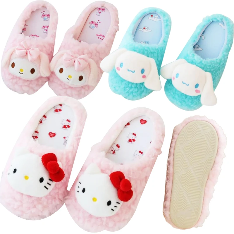 Симпатичные плюшевые домашние тапочки с аниме Hello Kitty Sanrioed Melody Kuromi Cinnamoroll, женские комнатные тапочки для девочек, осенне-зимняя обувь
Симпатичные плюшевые домашние тапочки с аниме Hello Kitty Sanrioed Melody Kuromi Cinnamoroll, женские комнатные тапочки для девочек, осенне-зимняя обувь