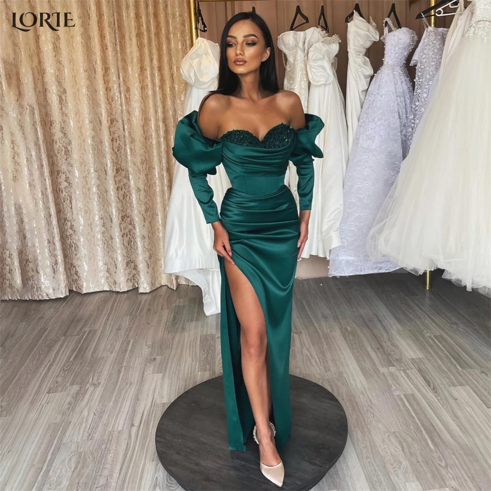 LORIE Dark Green Mermaid Evening Dresses Beaded Sweetheart Off Shoulder Puff Sleeves Prom Dress Arabia Side Slit Party Gowns
LORIE Dark Green Mermaid Evening Dresses Beaded Sweetheart Off Shoulder Puff Sleeves Prom Dress Arabia Side Slit Party Gowns