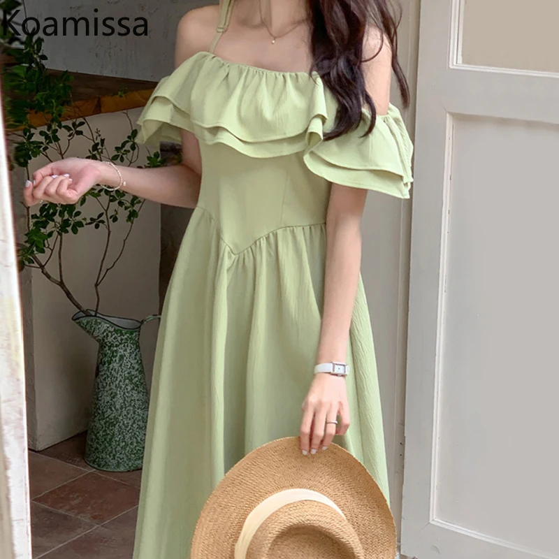 Женское платье с открытыми плечами Koamissa, с вырезом лодочкой и оборками на талии
Женское платье с открытыми плечами Koamissa, с вырезом лодочкой и оборками на талии