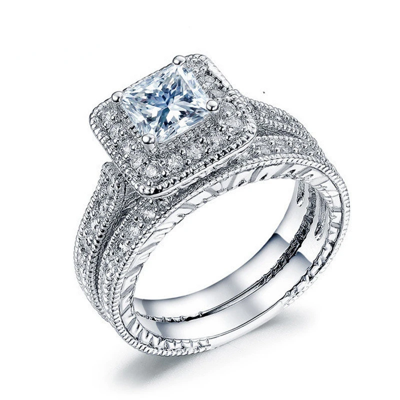 Fashion couple engagement ring women's bride wedding Cubic Zircon square gem luxury couple engagement jewelry US Size 5-10
Fashion couple engagement ring women's bride wedding Cubic Zircon square gem luxury couple engagement jewelry US Size 5-10