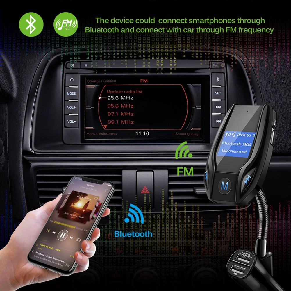 FM35 Car Bluetooth FM Transmitter Frequency Display Window Maximum Support 32G TF Card Car Dual-port Charging Brand New
FM35 Car Bluetooth FM Transmitter Frequency Display Window Maximum Support 32G TF Card Car Dual-port Charging Brand New