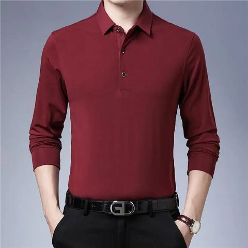 Turn-down Collar Long Sleeve T-shirt Men's Spring Summer Thin Pure Cotton Top with Polo Bottom Loose Pullover Casual Fashion
Turn-down Collar Long Sleeve T-shirt Men's Spring Summer Thin Pure Cotton Top with Polo Bottom Loose Pullover Casual Fashion