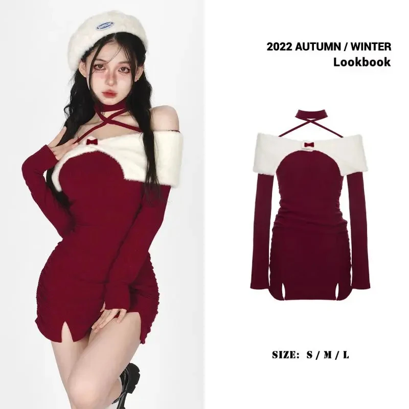 2022 New Winter Winter Ice Sweet Sweetheart Strike Two Piece Red knitted and thin fashionable Christmas wind dress
2022 New Winter Winter Ice Sweet Sweetheart Strike Two Piece Red knitted and thin fashionable Christmas wind dress