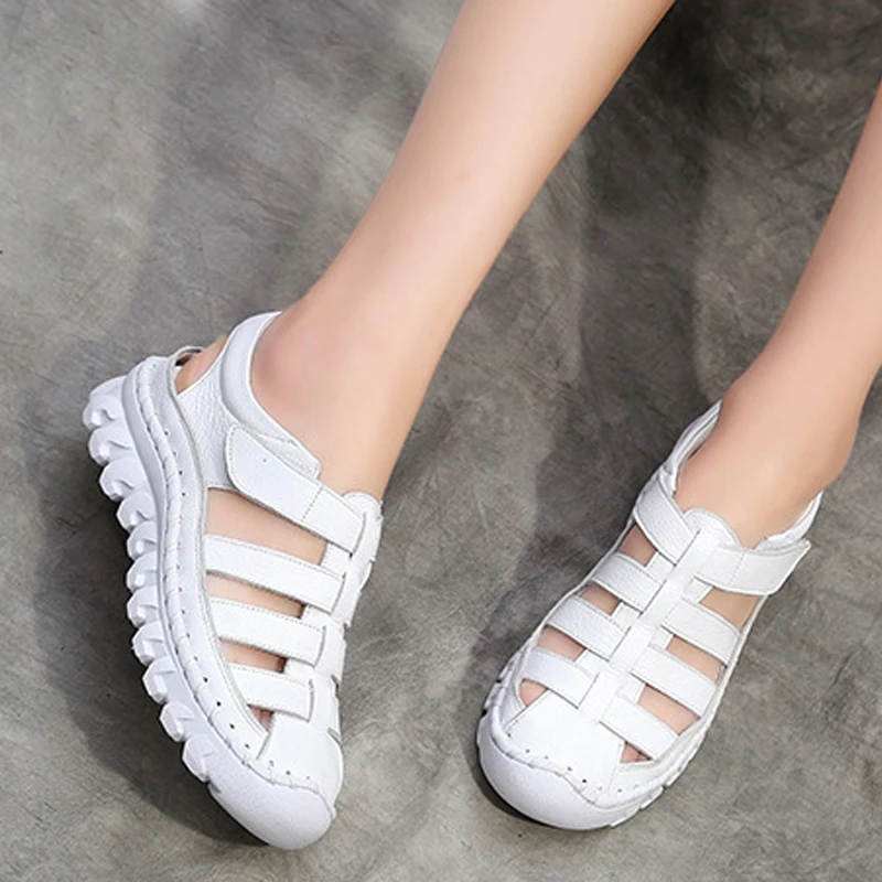 Women Sandals 2022 Summer Shoes Genuine Leather Covered Toe Soft Casual Walking Shoes Zapatos Mujer Plataforma Big Size 35-43
Women Sandals 2022 Summer Shoes Genuine Leather Covered Toe Soft Casual Walking Shoes Zapatos Mujer Plataforma Big Size 35-43