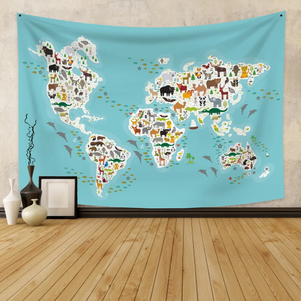 Cartoon Animals Distribution Map Tapestry Wall Hanging Simple Style Cute Hippie Children Kawaii Room Home Decor
Cartoon Animals Distribution Map Tapestry Wall Hanging Simple Style Cute Hippie Children Kawaii Room Home Decor