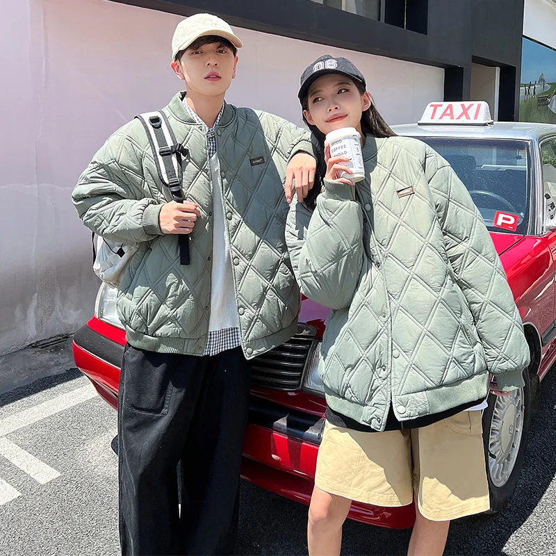 Real shot warm cotton padded clothes with diamond plaid embroidered for men and women in winter
Real shot warm cotton padded clothes with diamond plaid embroidered for men and women in winter