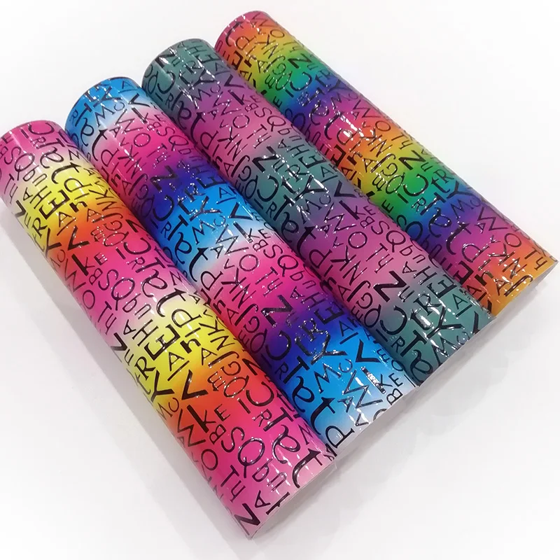 English Letter Rainbow Iridescent Design PU Faux Leather Fabric Printed for Making Shoe/Bag/Handbag/DIY Accessories
English Letter Rainbow Iridescent Design PU Faux Leather Fabric Printed for Making Shoe/Bag/Handbag/DIY Accessories