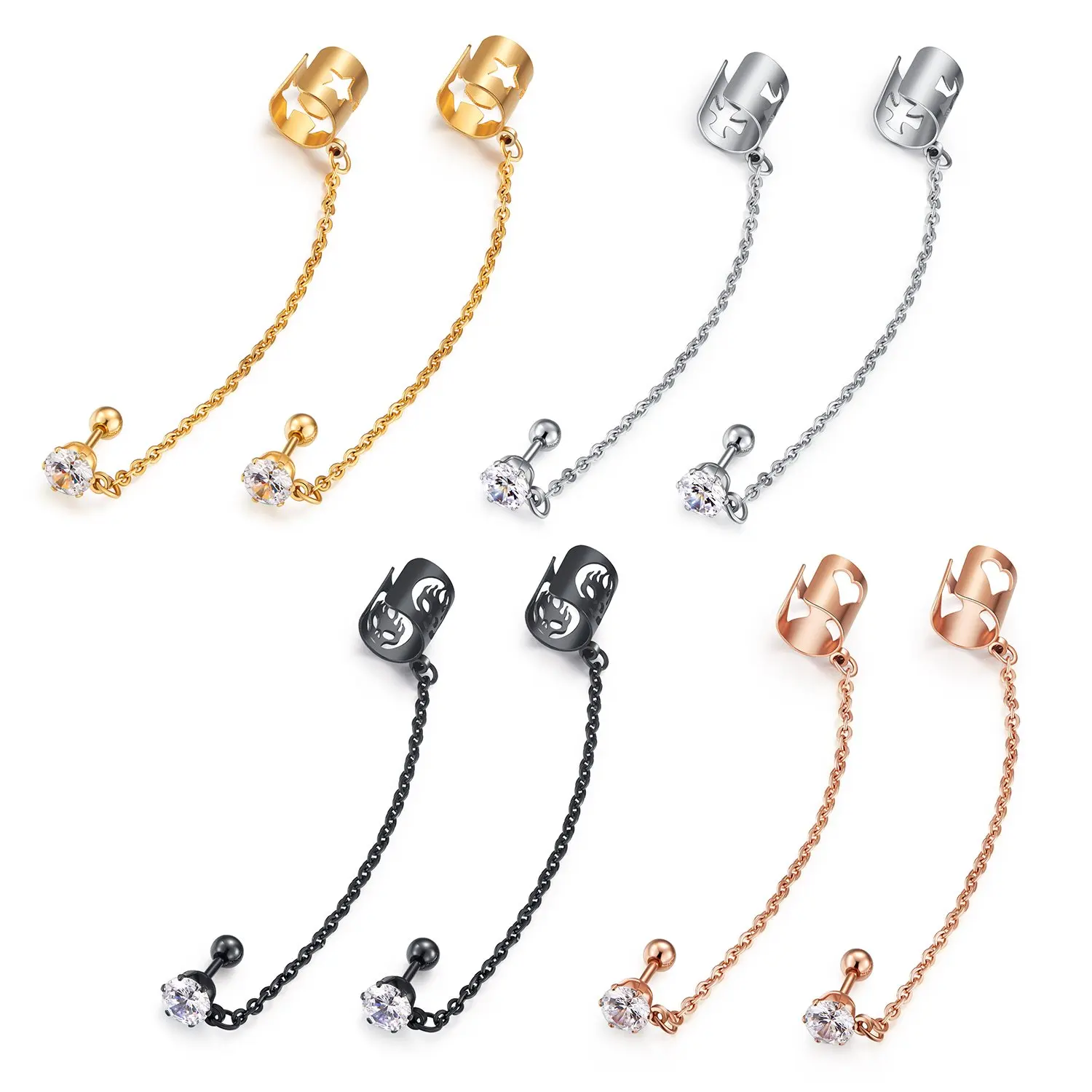 1 пара, серьги-каффы из нержавеющей стали
1 пара, серьги-каффы из нержавеющей стали