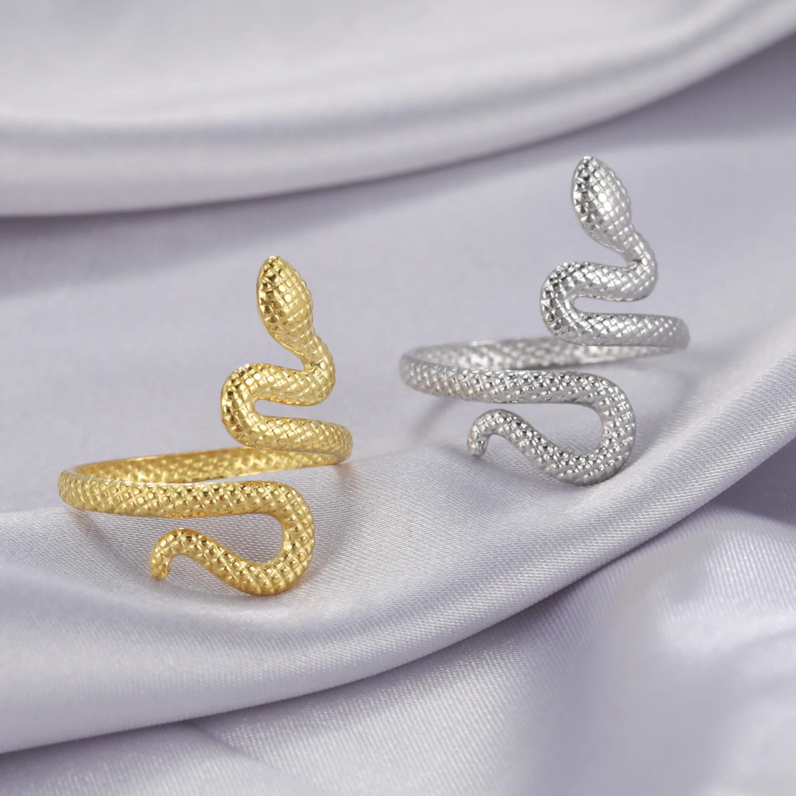 Rings For Women Punk Cut Stainless Steel Steel Color Flower Open Ring Men Snake Simple Terndy Adjustable Jewelry Gift
Rings For Women Punk Cut Stainless Steel Steel Color Flower Open Ring Men Snake Simple Terndy Adjustable Jewelry Gift