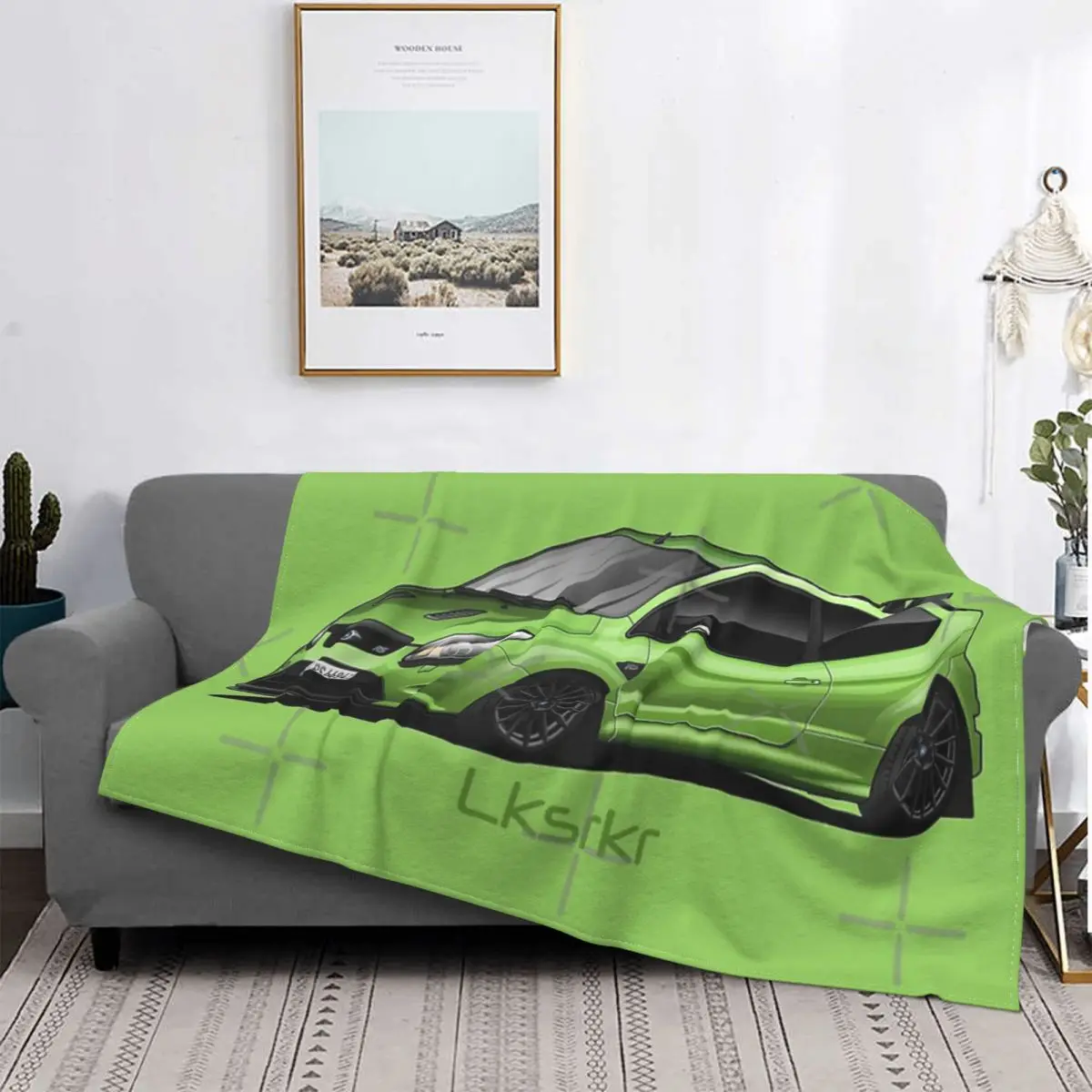 

Manta con diseño de Ford Focus Rs, colcha para cama a cuadros, manta de felpa de Anime, toalla de playa de lujo, color verde