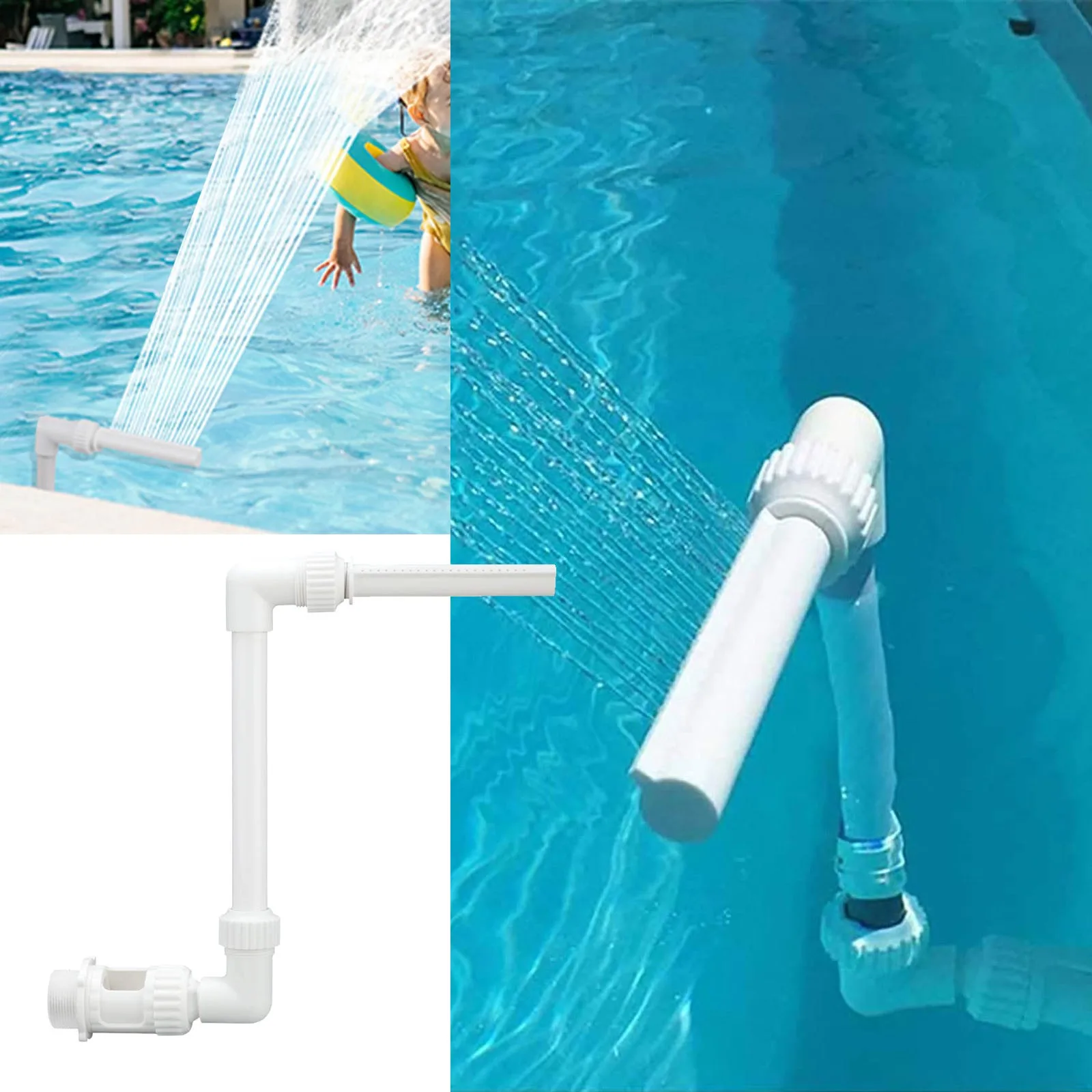 

Swimming Pool Waterfall Fountain Kit Pvc Feature Water Spay Pools Spa Decorations Easy Install Swimming Pool Accessories