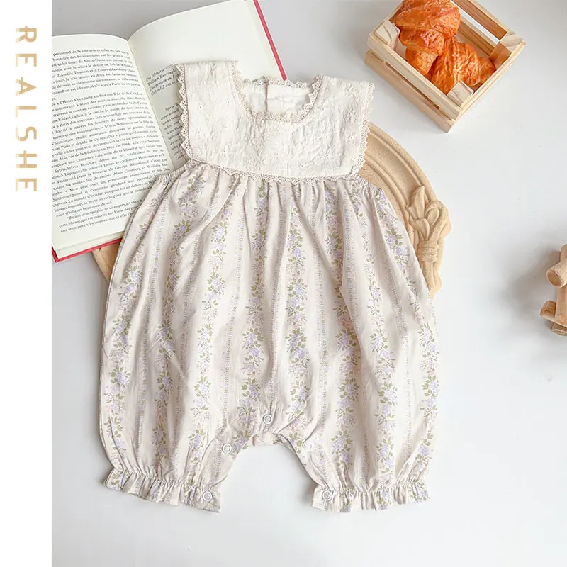 Sweet Baby Romper for Girl 2023 New Summer Clothing Playsuit 0-21M Sleeveless Floral Print Lace Baby Girls Jumpsuit
Sweet Baby Romper for Girl 2023 New Summer Clothing Playsuit 0-21M Sleeveless Floral Print Lace Baby Girls Jumpsuit