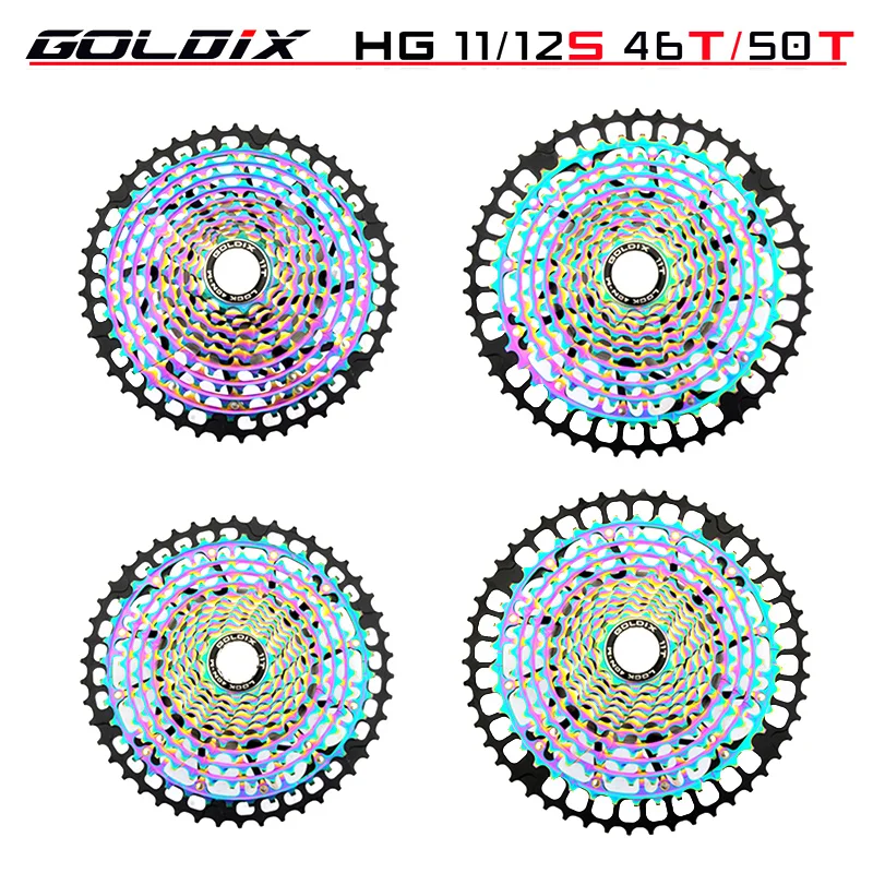 GOLDIX MTB 11/12 Speed Cassette 11-46T/11-50T HG Standard K7 12v Ultralight Full Steel Colorful Sprocket for M6100 7100 8100
GOLDIX MTB 11/12 Speed Cassette 11-46T/11-50T HG Standard K7 12v Ultralight Full Steel Colorful Sprocket for M6100 7100 8100