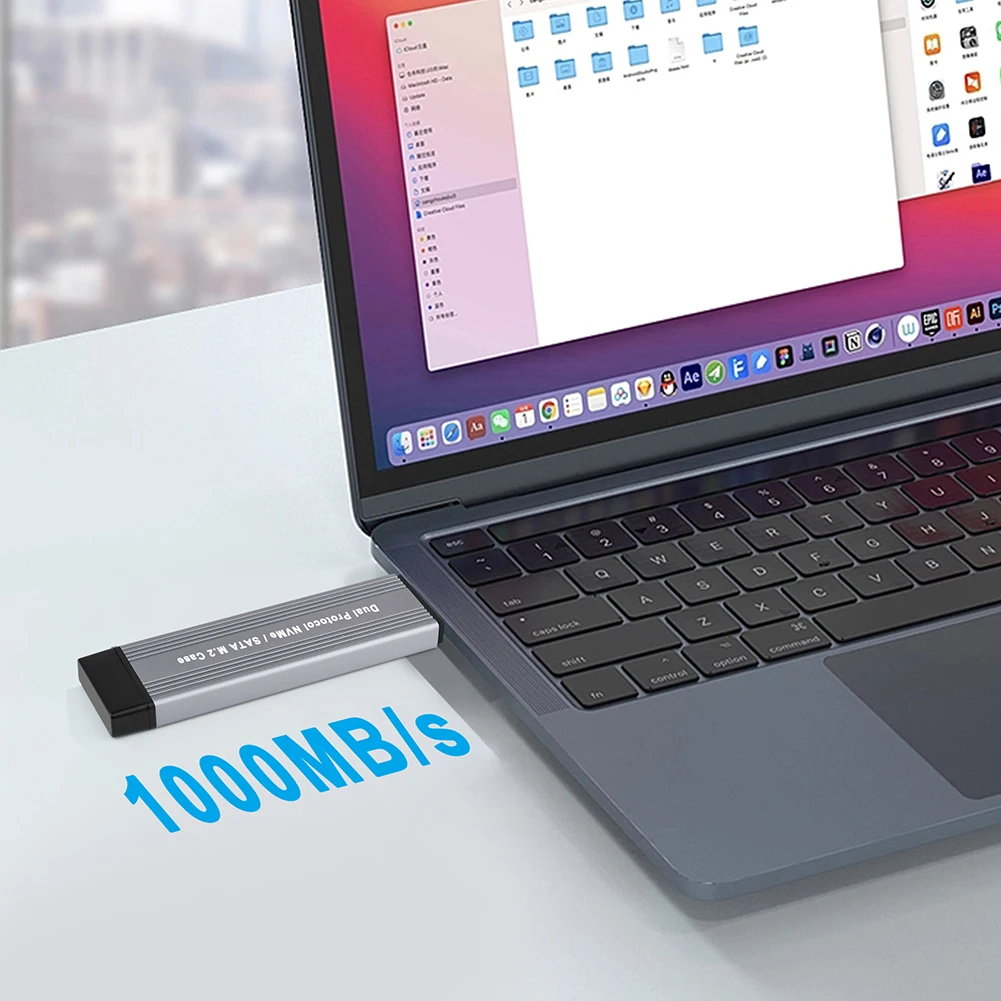 

W306 SSD жесткий диск USB Type-C двойной интерфейс USB3.1 Gen2 корпус жесткого диска Plug and Play 10 Гбит/с для M2 NVMe PCIe/M.2 SATA SSD