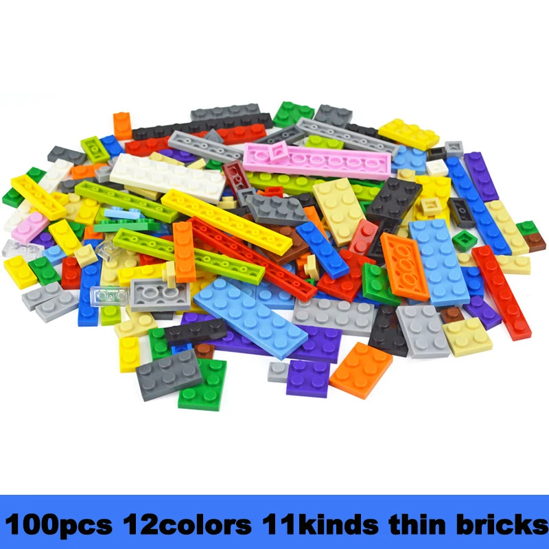 100Pcs Bulk Parts Thin Bricks 11 Size Mixed Thin Building Blocks Figures MOC Model Educational Construction Toy for Kid Gifts
100Pcs Bulk Parts Thin Bricks 11 Size Mixed Thin Building Blocks Figures MOC Model Educational Construction Toy for Kid Gifts