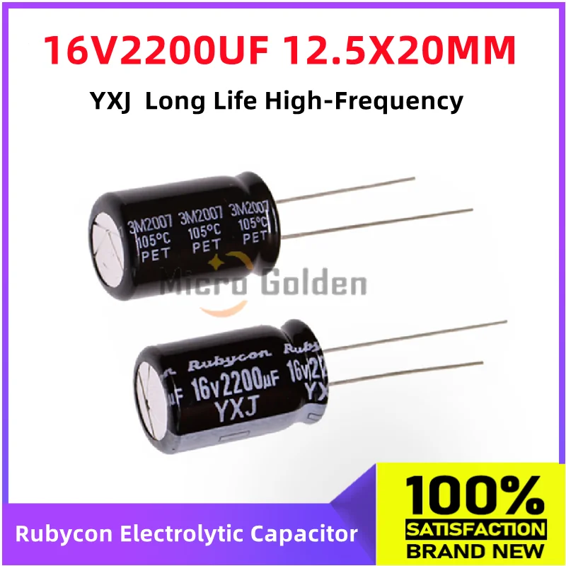 (10pcs) Rubycon Imported Electrolytic Capacitor 16V 2200UF 12.5X20MM Japanese Ruby YXJ Long Life High-Frequency capacitance
(10pcs) Rubycon Imported Electrolytic Capacitor 16V 2200UF 12.5X20MM Japanese Ruby YXJ Long Life High-Frequency capacitance