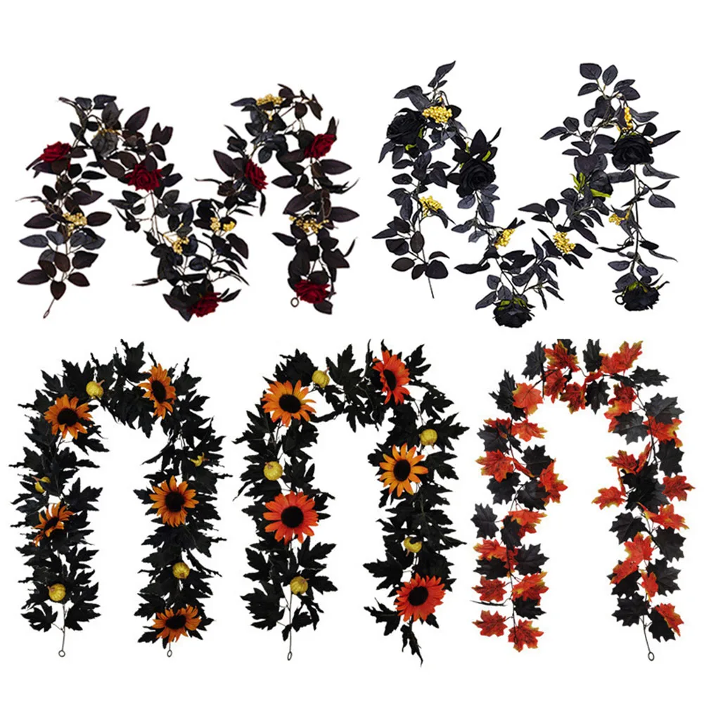 1.8m Artificial Autumn Maple Leaves Black Maple Leaf Garlands Hanging Plants For Outdoor Garden Christmas Halloween Party Decor
1.8m Artificial Autumn Maple Leaves Black Maple Leaf Garlands Hanging Plants For Outdoor Garden Christmas Halloween Party Decor