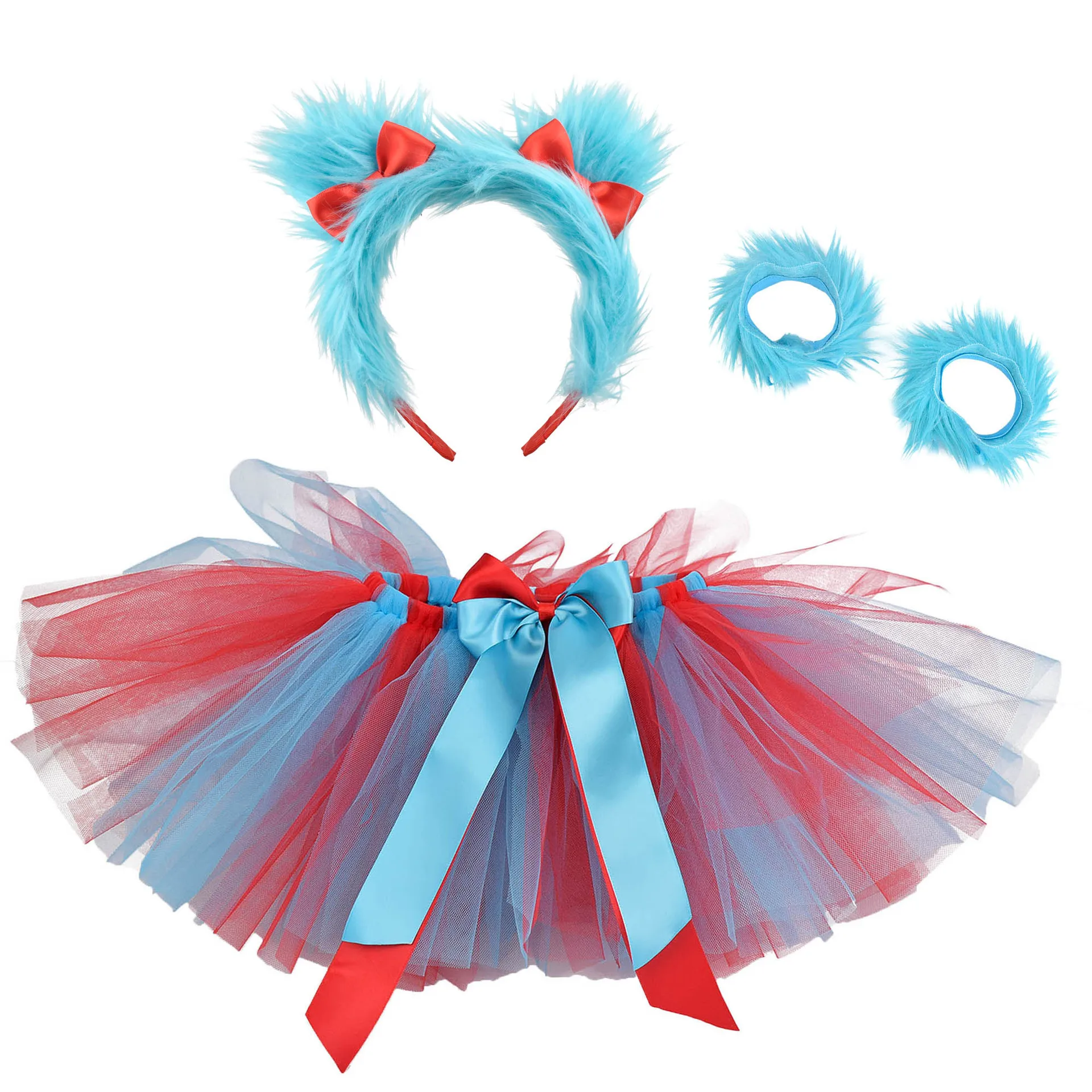 

Dr.Seuss Thing Tutu Skirt Baby Birthday Party Cosplay Costume Dance Ballet Tulle Skirt Newborn Photo Props 0-12Y