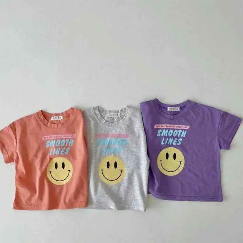 Kid Girl Sweet Smiley T-shirt Infant Summer Fashion Short Sleeves Tees Boy Loose Comfortable Simple Cotton Tshirt Girls Tops
Kid Girl Sweet Smiley T-shirt Infant Summer Fashion Short Sleeves Tees Boy Loose Comfortable Simple Cotton Tshirt Girls Tops