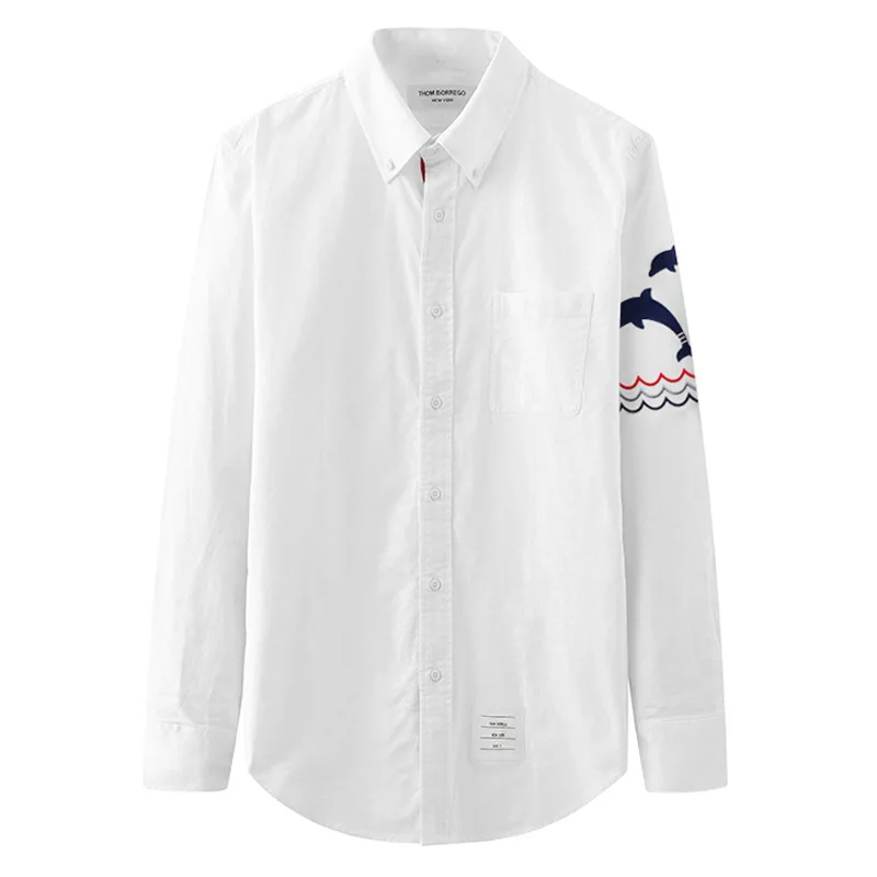 New 2021 Men luxurious Classic STRIPED Embroidered Dolphin Fashion Silk Casual Shirts Shirt high Pocket Long-sleeves S 2XL #A228
New 2021 Men luxurious Classic STRIPED Embroidered Dolphin Fashion Silk Casual Shirts Shirt high Pocket Long-sleeves S 2XL #A228