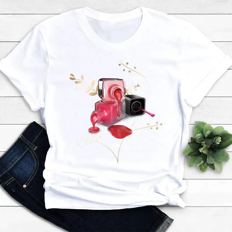 Women T-shirts Nail Art Lovely Spring Short Sleeve Ladies Fashion Casual Clothing Cartoon Clothes Female Tee Graphic Tshirt
Women T-shirts Nail Art Lovely Spring Short Sleeve Ladies Fashion Casual Clothing Cartoon Clothes Female Tee Graphic Tshirt