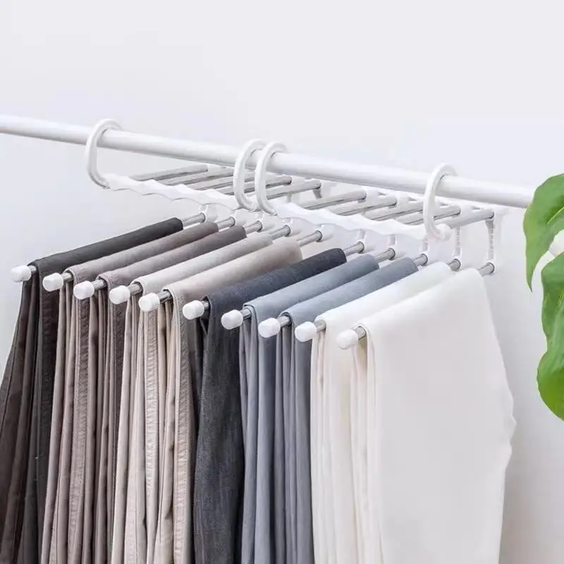 5 in 1 Magic Trouser Rack Hangers Stainless Steel Folding Pant Rack Tie Hanger Shelves Bedroom Closet Organizer Wardrobe Storage
5 in 1 Magic Trouser Rack Hangers Stainless Steel Folding Pant Rack Tie Hanger Shelves Bedroom Closet Organizer Wardrobe Storage