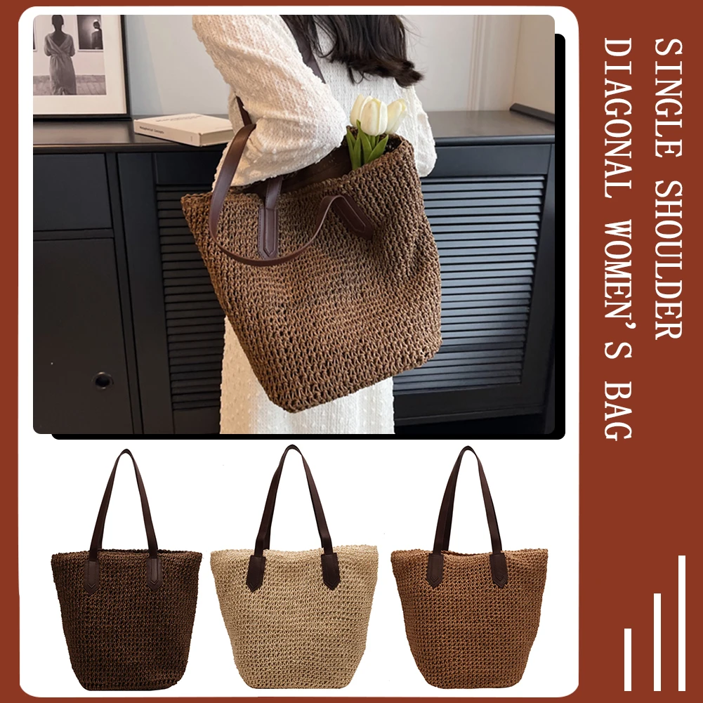 2023 Women Shouder Bag Solid Straw Underarm Bag Bohemian Woven Armpit Bag Summer Beach Large Crochet Tote Bag Shopping Bags
2023 Women Shouder Bag Solid Straw Underarm Bag Bohemian Woven Armpit Bag Summer Beach Large Crochet Tote Bag Shopping Bags